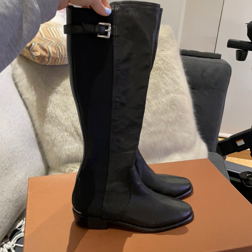 NWT Coach Leather/Stretch Riding Boots, 6.5